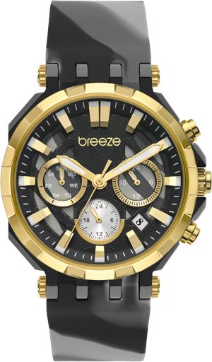 Γυναικείο ρολόι BREEZE FanC με μαύρο λουρί σιλικόνης