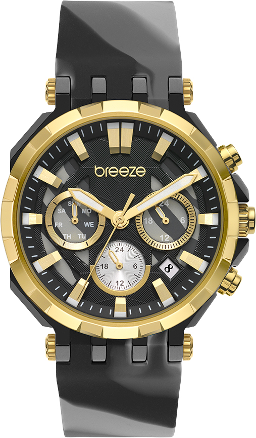Γυναικείο ρολόι BREEZE FanC με μαύρο λουρί σιλικόνης