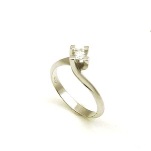 Μονόπετρο δαχτυλίδι DIAMONDJOOLS από λευκό χρυσό Κ18 με διαμάντι BR:0.23ct