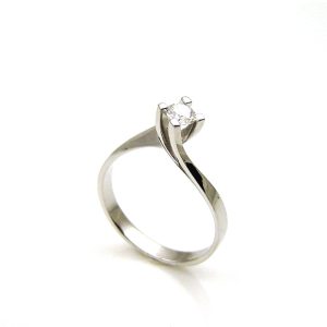 Μονόπετρο δαχτυλίδι DIAMONDJOOLS από λευκό χρυσό Κ18 με διαμάντι