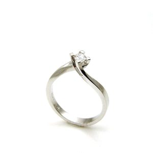 Μονόπετρο δαχτυλίδι DIAMONDJOOLS από λευκό χρυσό Κ18 με διαμάντια