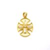 Κρεμαστό κωνσταντινάτο διπλής όψης από κίτρινο χρυσό Κ14 με ζιργκόν