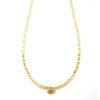13597-F Γυναικείο κολιέ από κίτρινο χρυσό Κ14 με μαργαριτάρια
