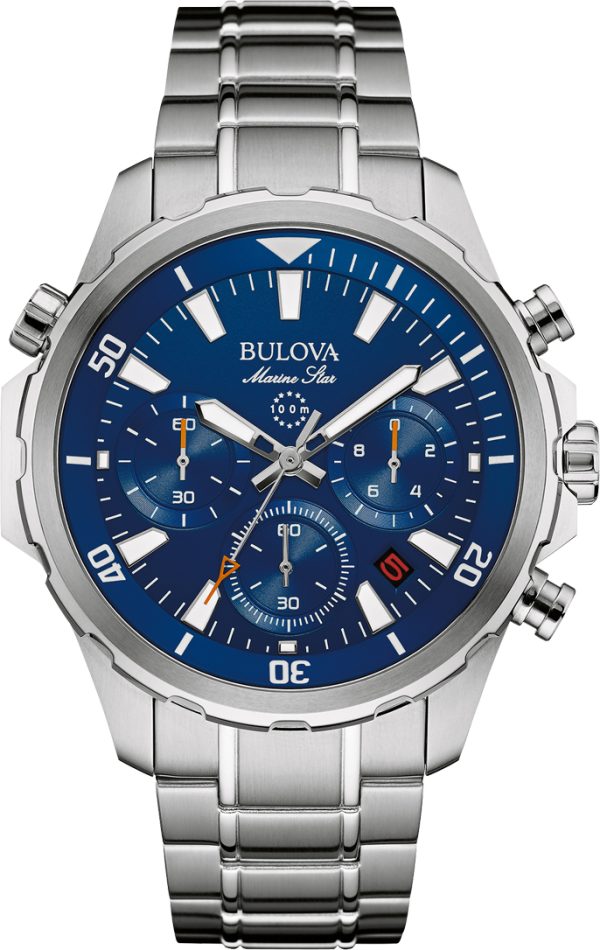 1418_geormas Ανδρικό ρολόι BULOVA Marine Star Chronograph με μπρασελέ