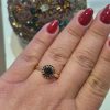 Δαχτυλίδι μονόπετρο DIAMONDJOOLS από ροζ χρυσό Κ18 με μαύρα διαμάντια BR:1.43ct