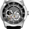 Ανδρικό ρολόι BULOVA Self-Winding Mechanical 96A135 με μαύρο δερμάτινο λουρί