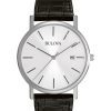1431_geormas Ανδρικό ρολόι BULOVA Dress 96B104 με μαύρο δερμάτινο λουρί