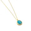 Γυναικείο κολιέ από κίτρινο χρυσό Κ9 με Turquoise