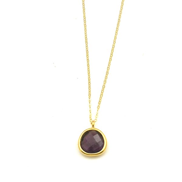 Γυναικείο κολιέ από κίτρινο χρυσό Κ9 με Amethyst