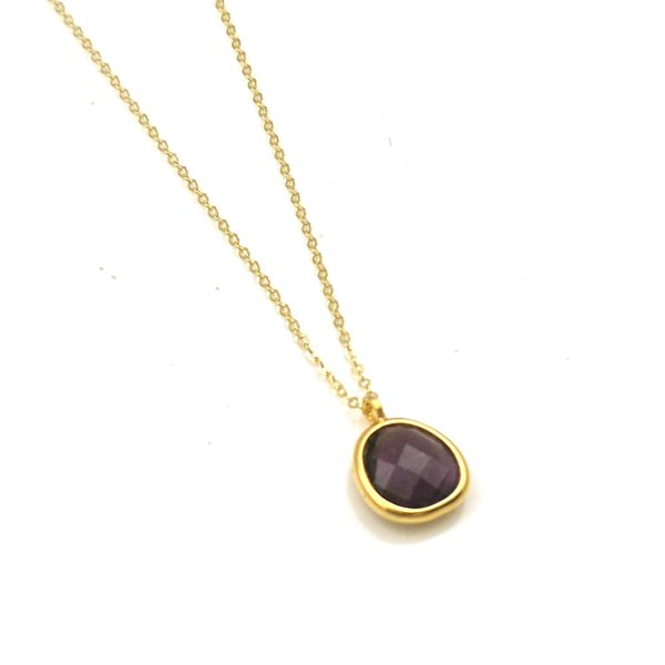 Γυναικείο κολιέ από κίτρινο χρυσό Κ9 με Amethyst