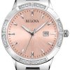 1448_geormas Γυναικείο ρολόι BULOVA Diamond Rosedale 96R175 με μπρασελέ