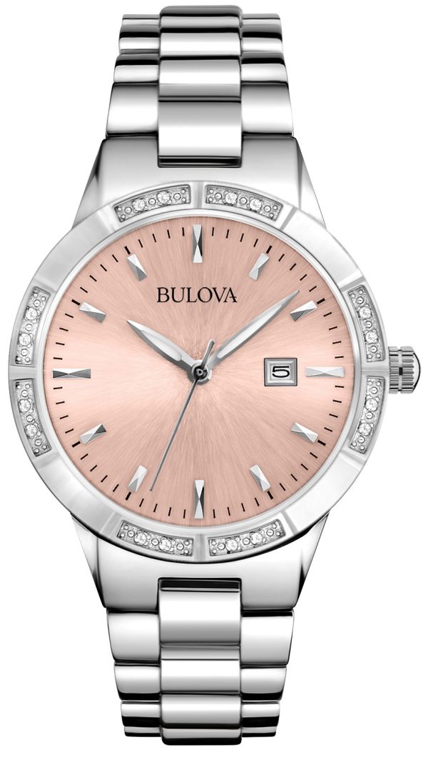 1448_geormas Γυναικείο ρολόι BULOVA Diamond Rosedale 96R175 με μπρασελέ