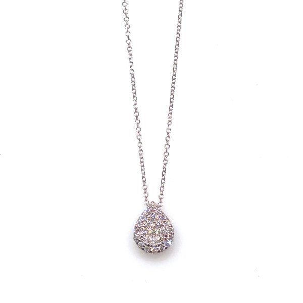 14581-2-F Κολιέ pear shape DIAMONDJOOLS Invisible από λευκό χρυσό Κ18 με διαμάντια