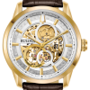 Ανδρικό ρολόι BULOVA Sutton Self-Winding Mechanical με καφέ δερμάτινο λουράκι