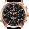 1480_geormas Ανδρικό ρολόι BULOVA Precisionist Wilton Chronograph 97B122 με μαύρο δερμάτινο λουρί
