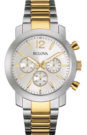 1516_geormas Unisex ρολόι BULOVA Dress Chronograph με δίχρωμο μπρασελέ