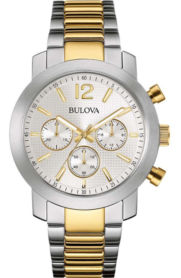 Unisex ρολόι BULOVA Dress Chronograph με δίχρωμο μπρασελέ