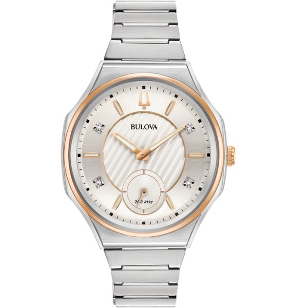 1546_geormas Γυναικείο ρολόι BULOVA 98P182 Diamond Collection Curv με μπρασελέ