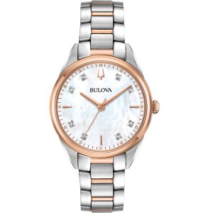 Γυναικείο ρολόι BULOVA Diamond Collection Sutton με μπρασελέ δίχρωμο