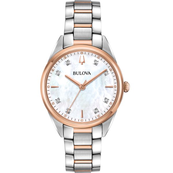 Γυναικείο ρολόι BULOVA Diamond Collection Sutton με μπρασελέ δίχρωμο