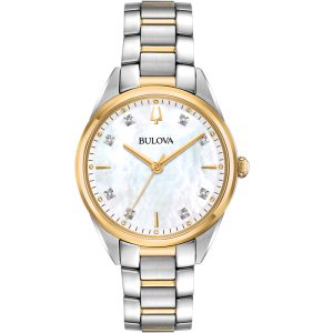 Γυναικείο ρολόι BULOVA Diamond Collection Sutton με μπρασελέ δίχρωμο