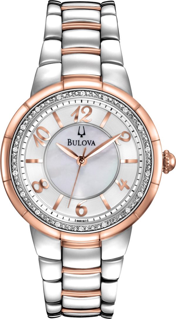 1550_geormas Γυναικείο ρολόι BULOVA Diamond Rosedale 98R162 με μπρασελέ