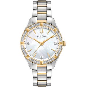 Γυναικείο ρολόι BULOVA Diamond Collection Sutton με μπρασελέ δίχρωμο