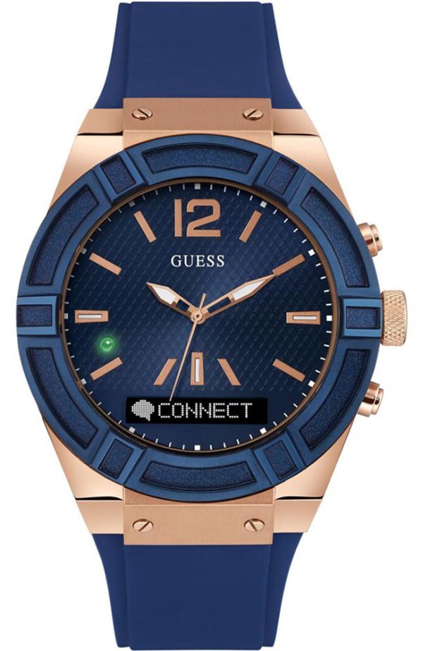 Ρολόι Smart watch GUESS CONNECT με μπλε καουτσούκ
