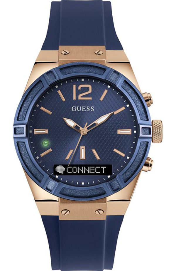 Ρολόι Smart watch GUESS CONNECT με μπλε καουτσούκ