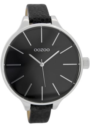 Γυναικείο ρολόι OOZOO C6849 με μαύρο δερμάτινο λουρί