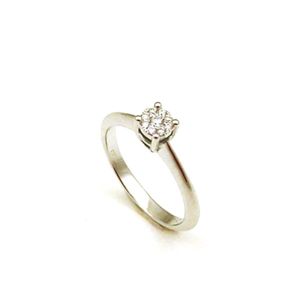 1713_geormas Μονόπετρο δαχτυλίδι Invisible DIAMONDJOOLS από λευκό χρυσό Κ18 με διαμάντια BR:0.12ct