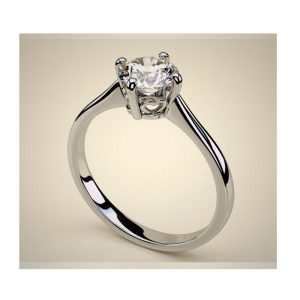 Μονόπετρο δαχτυλίδι DIAMONDJOOLS από λευκό χρυσό Κ18 με διαμάντι BR:0.25ct