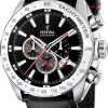 Ανδρικό ρολόι FESTINA Chronograph με μαύρο δερμάτινο λουρί