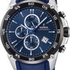Ανδρικό ρολόι FESTINA Chronograph με μπλε λουρί σιλικόνης