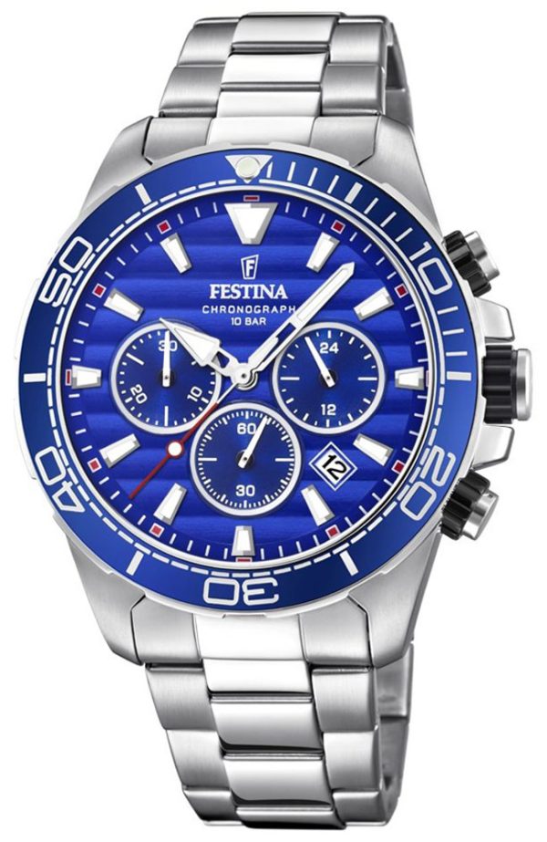 1741_geormas Ανδρικό ρολόι FESTINA Chronograph με μπρασελέ