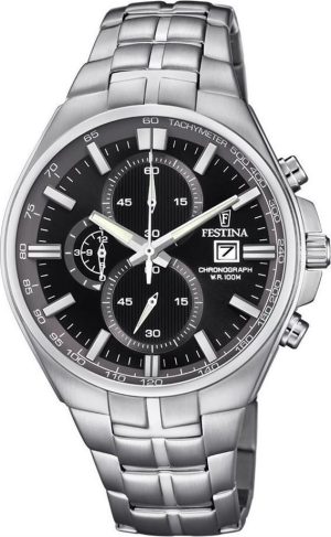 1744_geormas Aνδρικό ρολόι FESTINA Chronograph με μπρασελέ