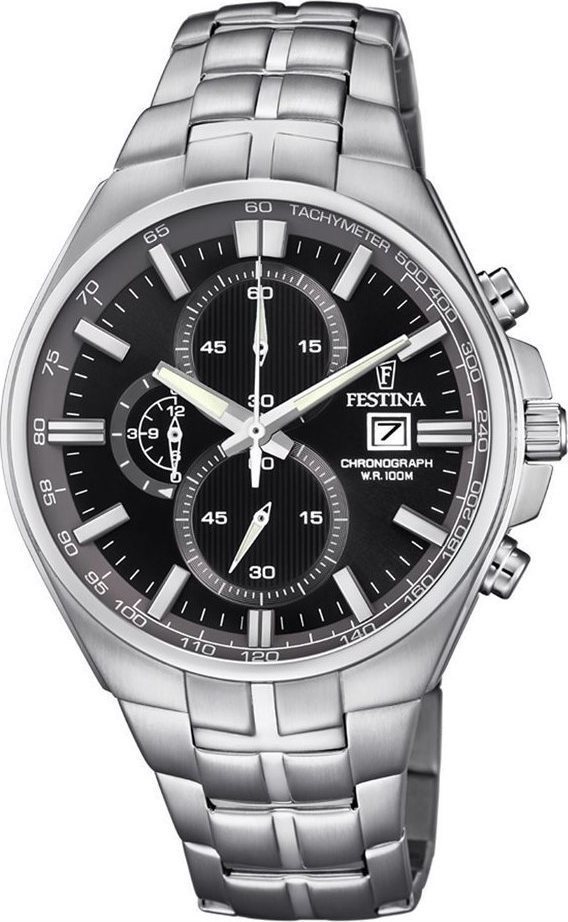 1744_geormas Aνδρικό ρολόι FESTINA Chronograph με μπρασελέ