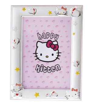 Κορνίζα παιδική για κορίτσι Hello Kitty MA-123D-R 9X13 από ασήμι & σμάλτο