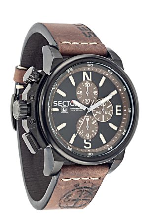 Ανδρικό ρολόι SECTOR Action 450 R3271776007 με καφέ δρμάτινο λουρί