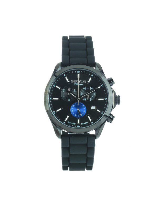 Ανδρικό ρολόι SECTOR CLASSIC R3271785010 με μαύρο λουρί σιλικόνης