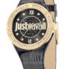 1972_geormas Γυναικείο ρολόι JUST CAVALLI Just Shade R7251201501 με μαύρο δερμάτινο λούρι