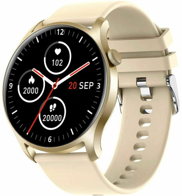 20220420162210_3guys_3gw8804_43mm_smartwatch_me_palmografo_mpez Unisex ρολόι 3GUYS Smartwatch με μπεζ λουρί σιλικόνης
