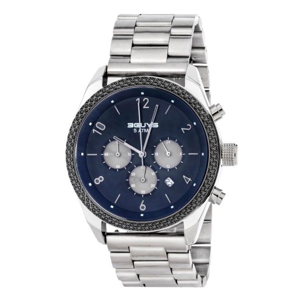 Ανδρικό ρολόι 3GUYS Chronograph με μπρασελέ