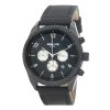 Ανδρικό ρολόι 3GUYS Chronograph με μαύρο δερμάτινο λουρί