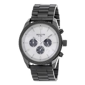 20250122103254_3guys_roloi_chronografos_mpatarias_me_mayro_metalliko_mprasele_3g25022-1 Ανδρικό ρολόι 3GUYS Chronograph με μπρασελέ
