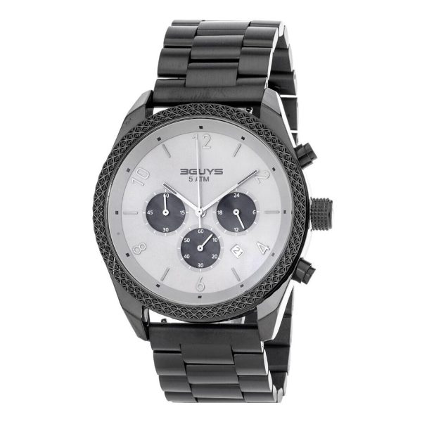 Ανδρικό ρολόι 3GUYS Chronograph με μπρασελέ