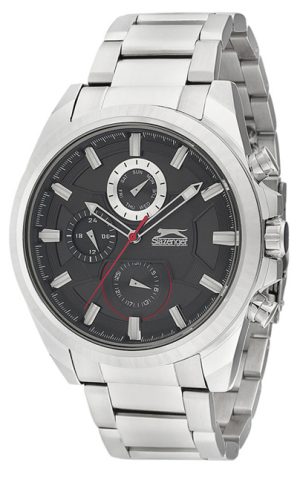 2060_geormas Ανδρικό ρολόι SLAZENGER DarkPanther Chronograph με μπρασελέ