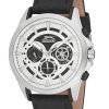 Ανδρικό ρολόι SLAZENGER DarkPanther Chronograph με μαύρο δερμάτινο λουρί