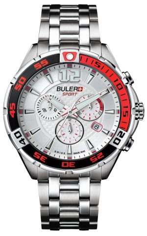 2091_geormas Ανδρικό ρολόι BULER Sport SP01CB02 Chronograph με μπρασελέ