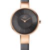 Γυναικείο ρολόι OBAKU Sol Pebble με γκρι δερμάτινο λουρί